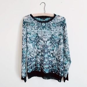 sachin + babi // geometric mesh sheer print long sleeve top